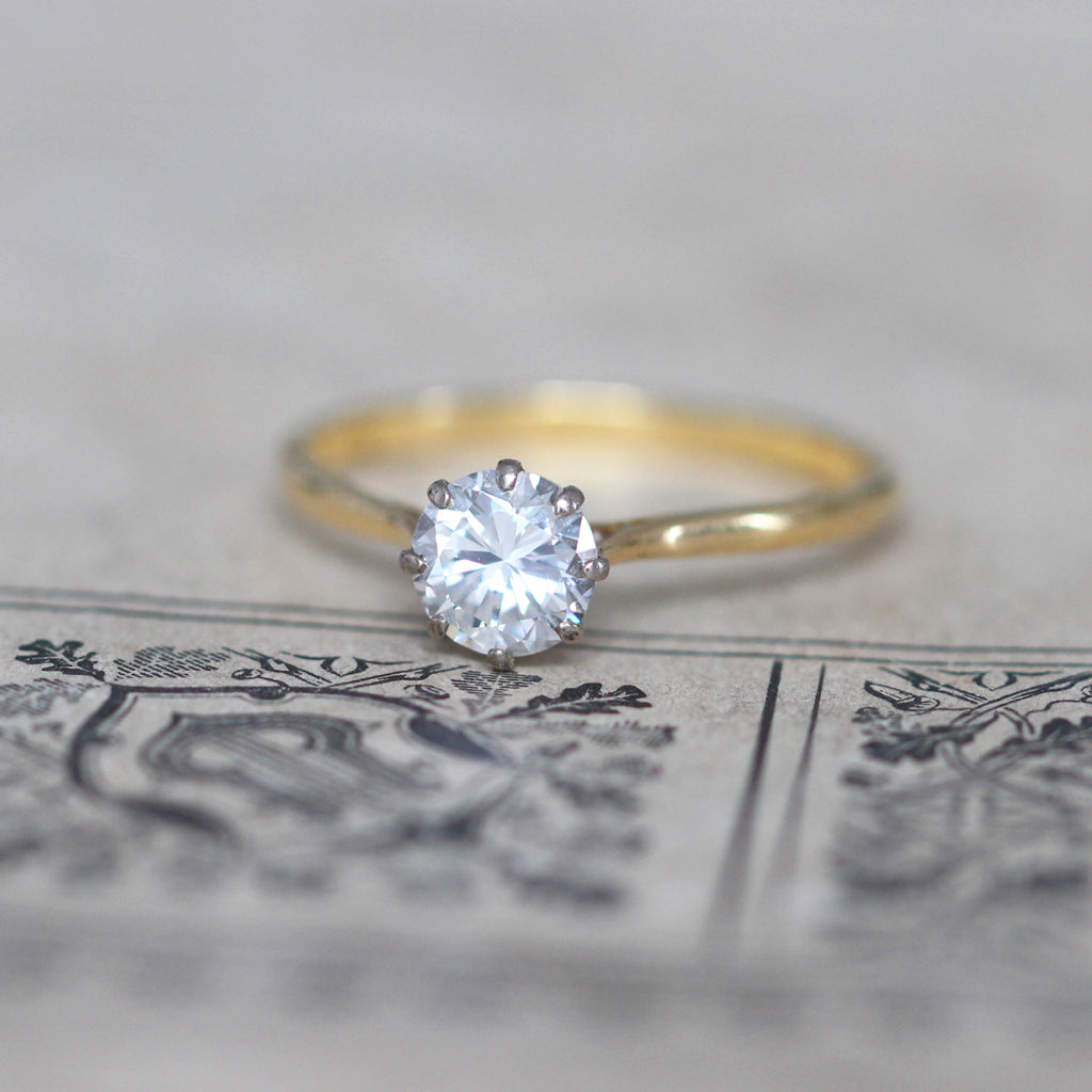 Vintage 0.90 Carat Brilliant Cut Diamond Solitaire