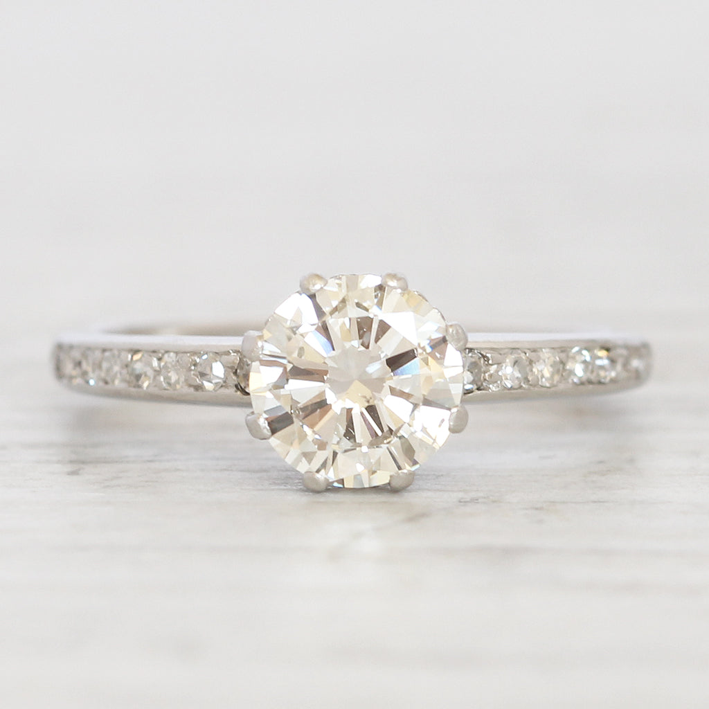 Vintage 1 Carat Brilliant Cut Diamond Solitaire