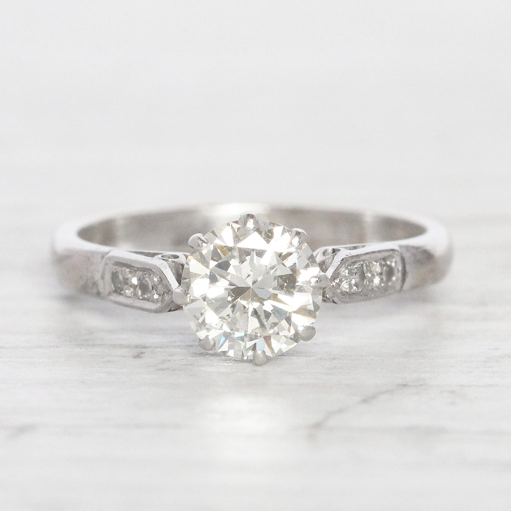 Vintage 1 Carat Brilliant Cut Diamond Solitaire