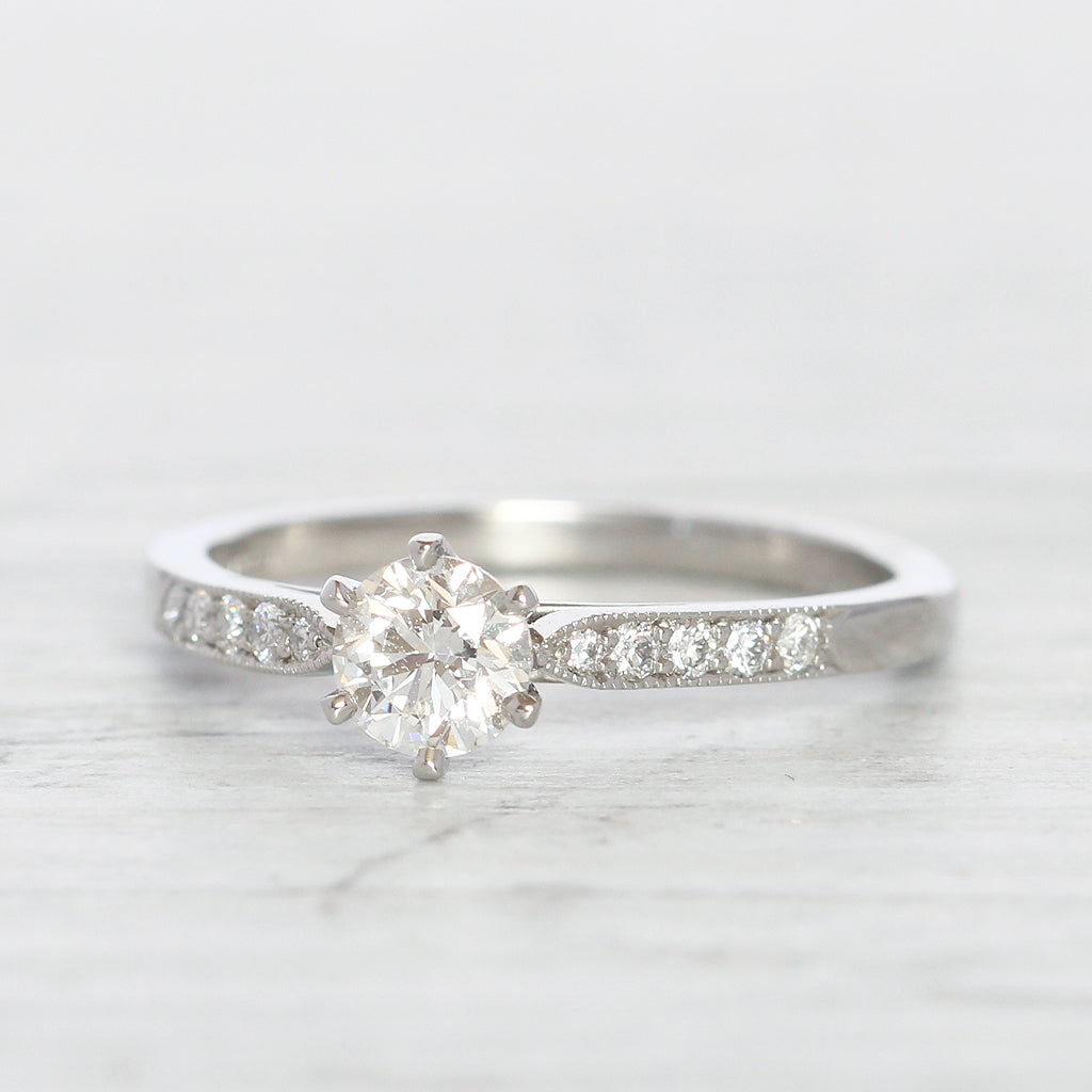 Vintage Style 0.47 Carat Brilliant Cut Diamond Solitaire