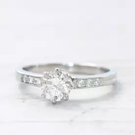 Vintage Style 0.65 Carat Brilliant Cut Diamond Solitaire