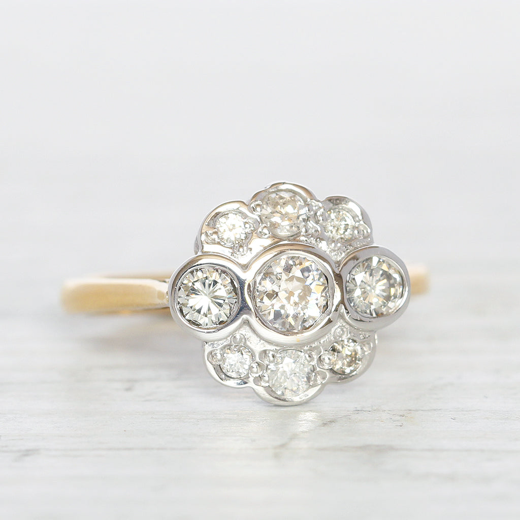 Vintage Style 0.75 Carat Diamond Cluster