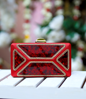 WB2502-RED-Women Snazzy Clutch