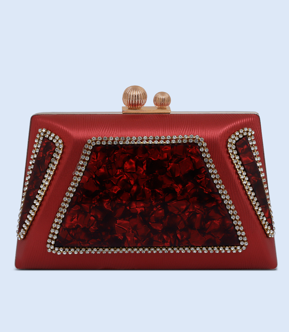 WB2503-RED-Women Snazzy Clutch