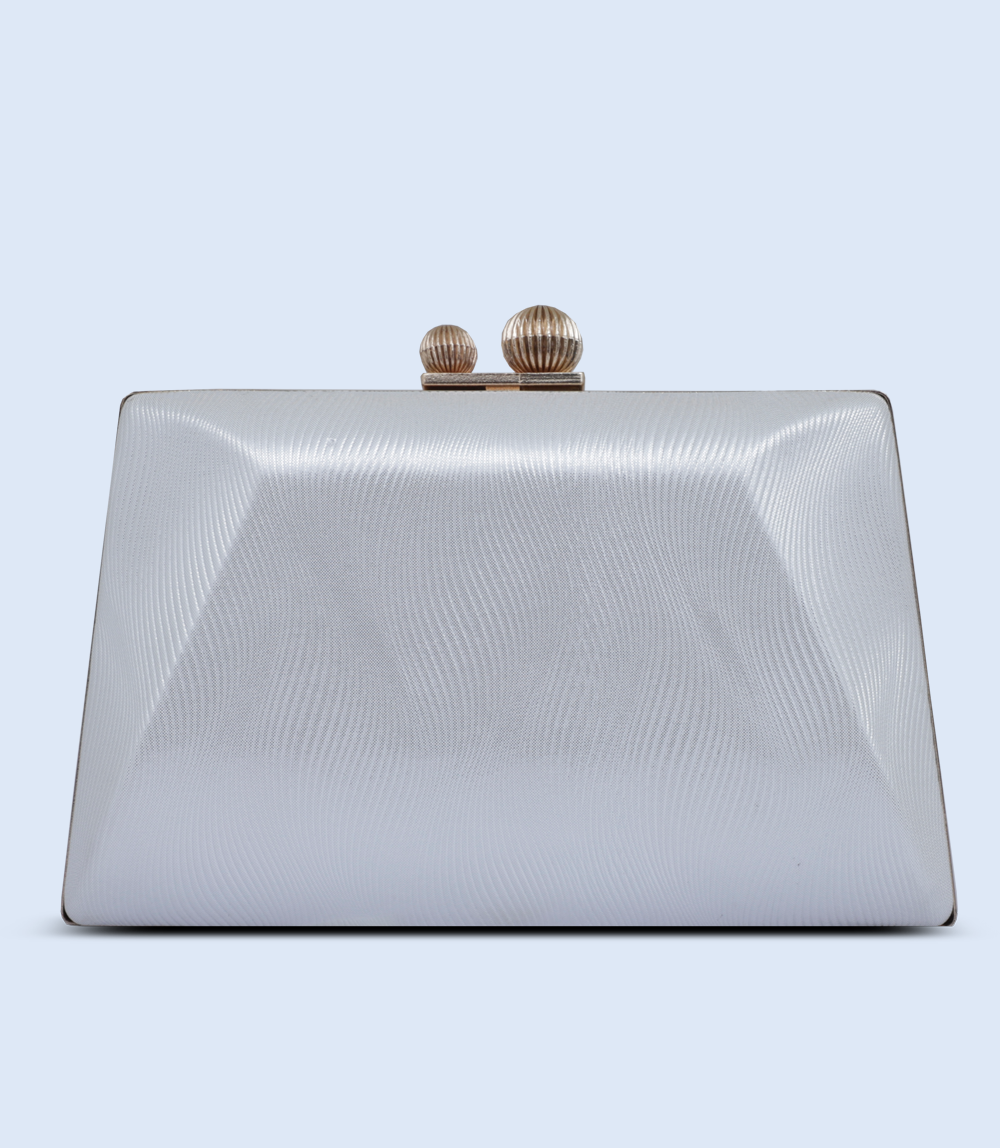 WB2503-SILVER-Women Snazzy Clutch