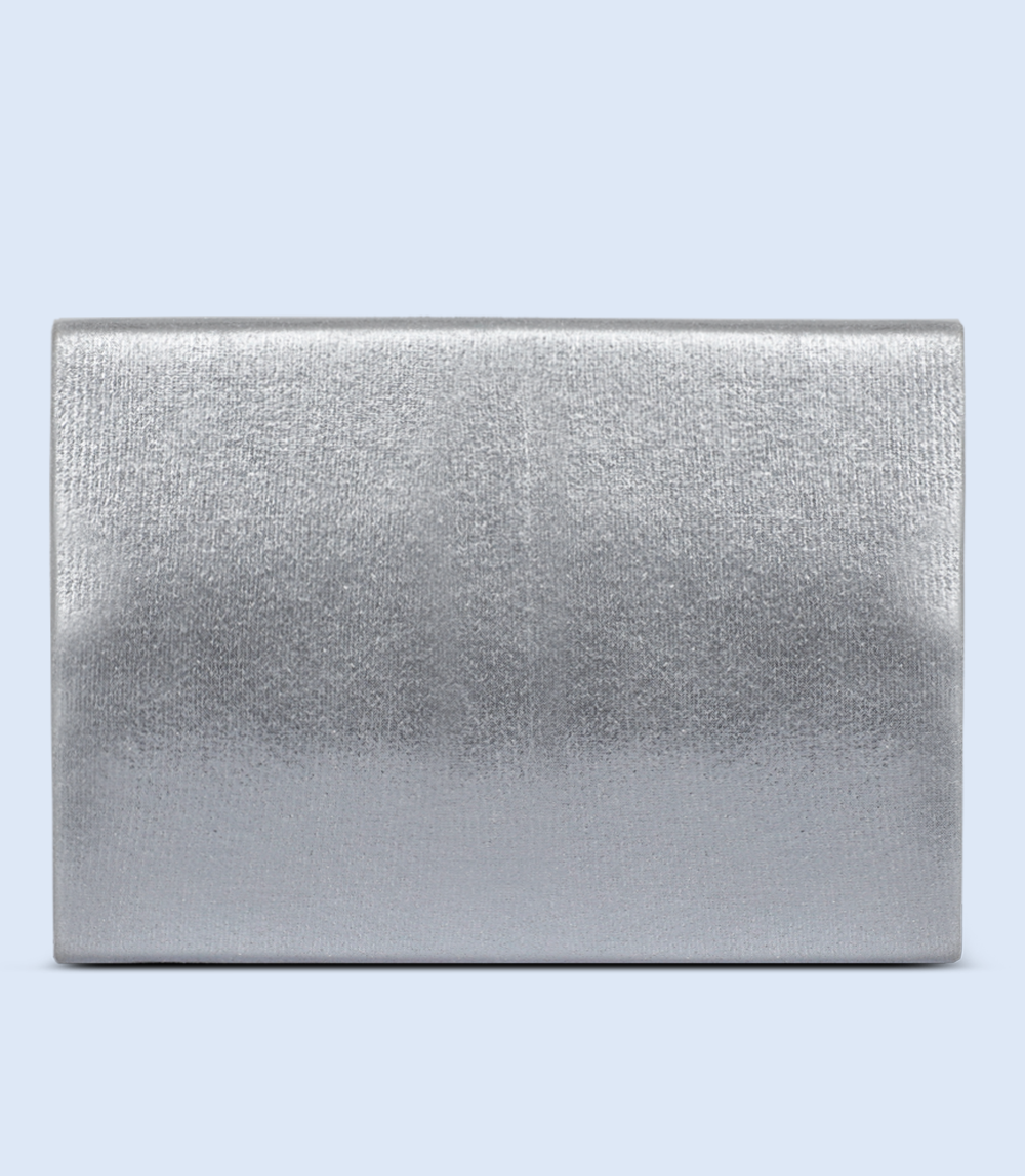 WB2605-SILVER-Women Snazzy Clutch