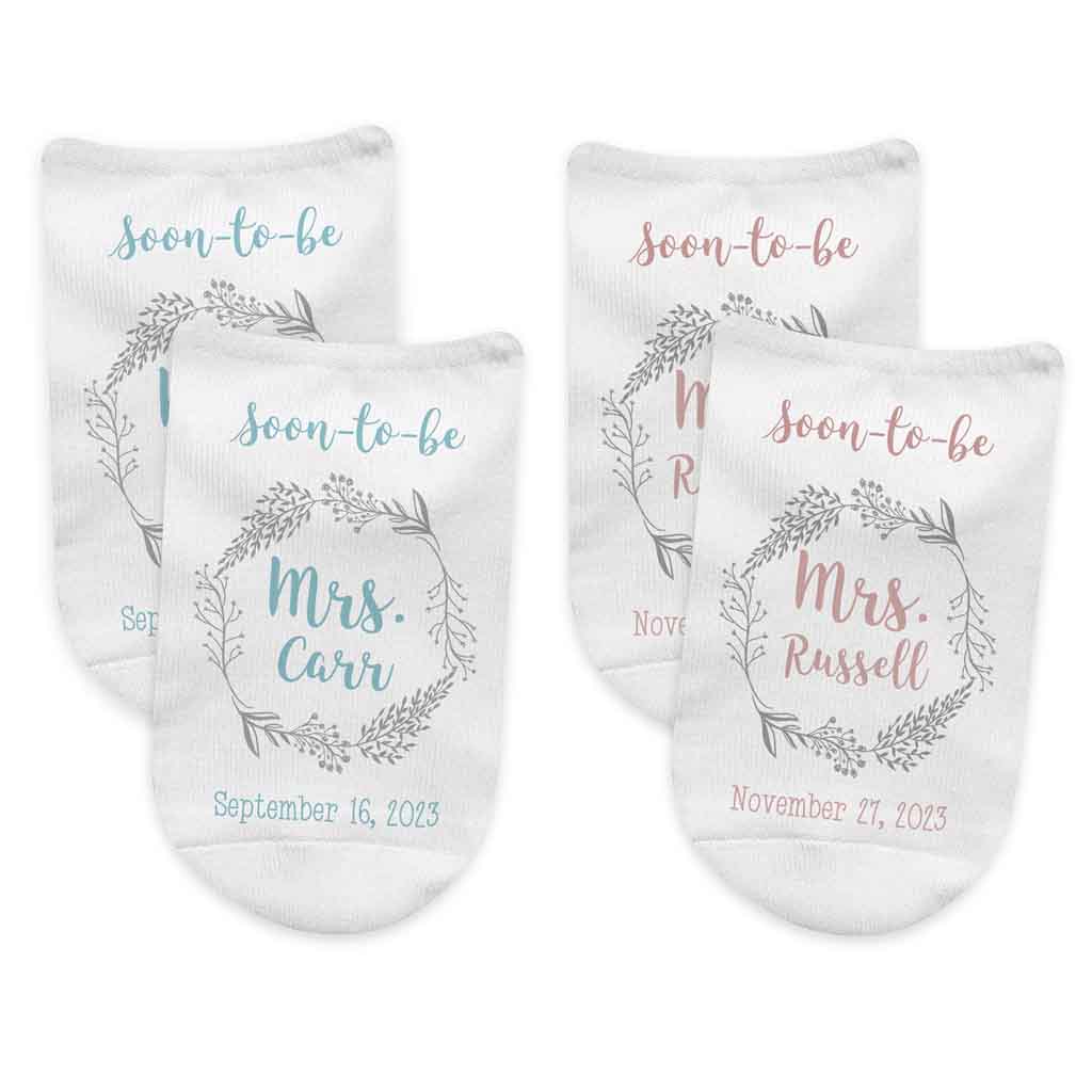 Wedding Socks for the Bride - Personalized Soon To Be “Mrs”