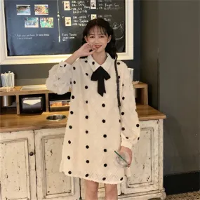 Women's Dresses Ins Lady Kawaii Ulzzang Retro Polka Dot Dress Shirt Boho Office Beach Korean Female Vintage Harajuku Punk Clothe