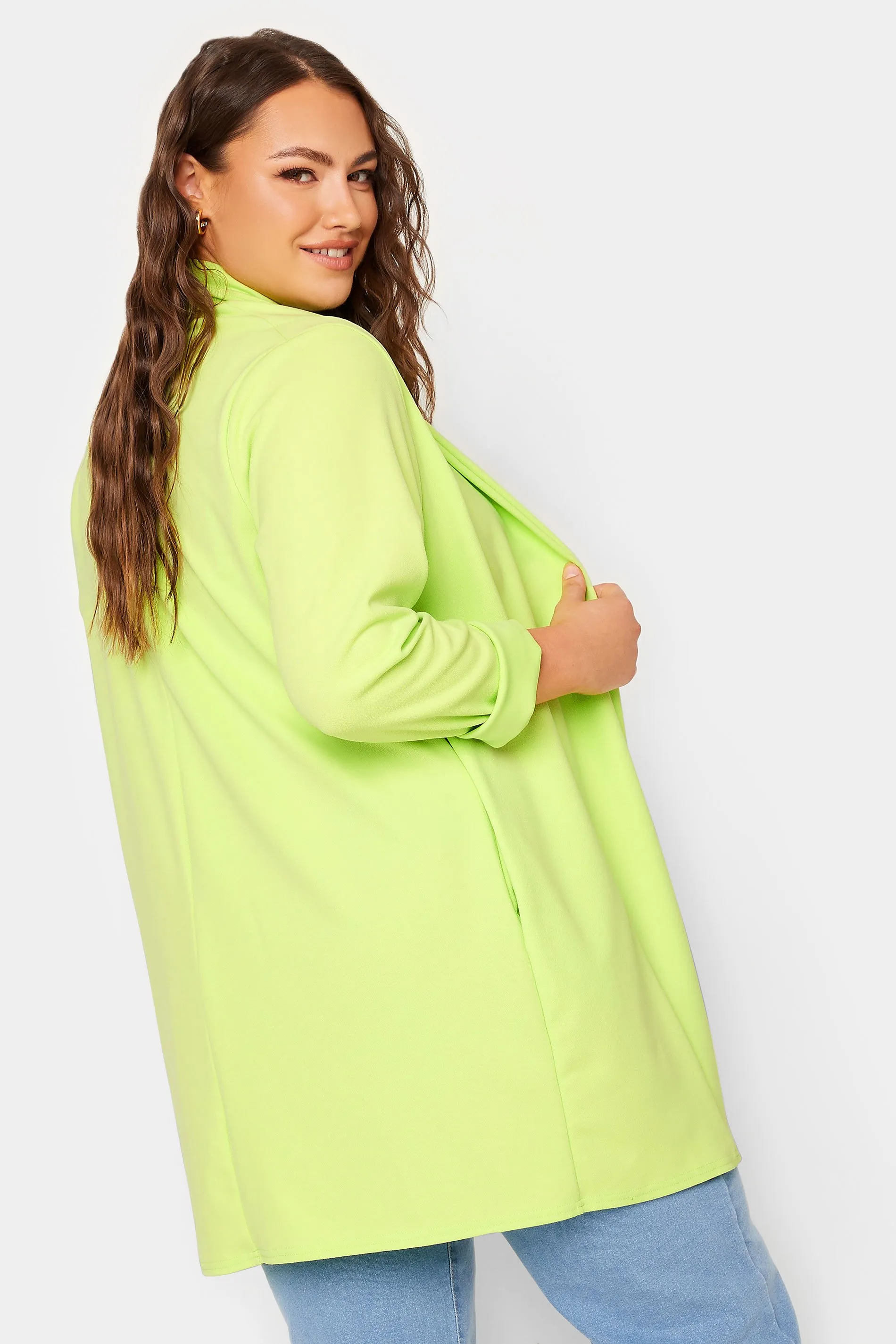 YOURS Curve Lime Green Scuba Blazer