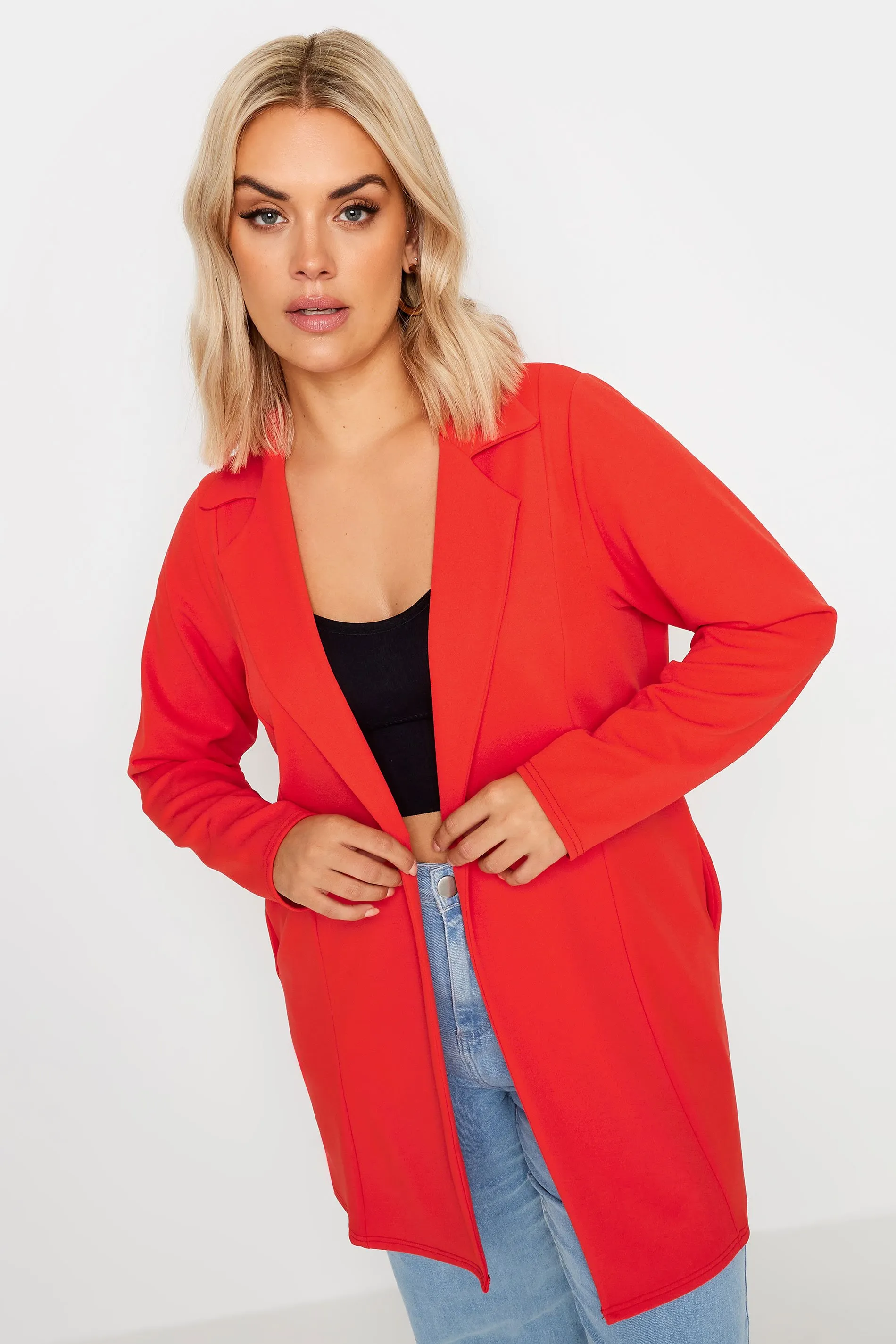 YOURS Curve Orange Scuba Blazer