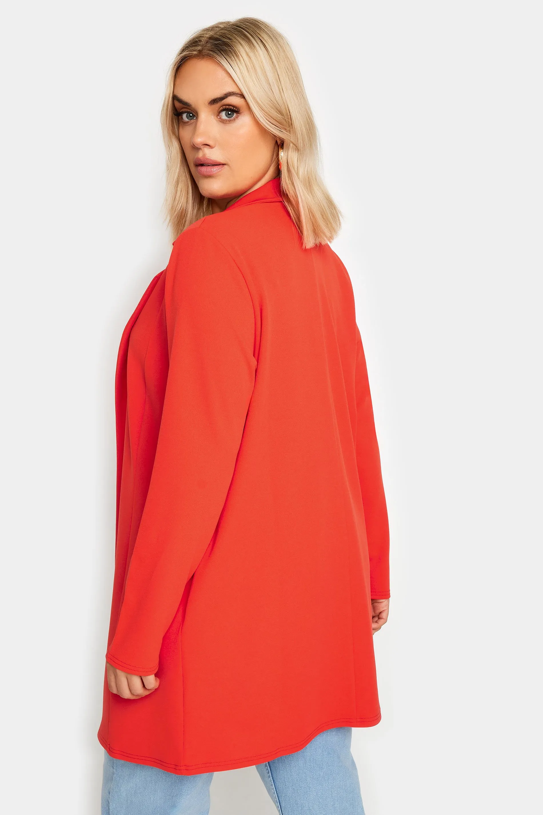 YOURS Curve Orange Scuba Blazer