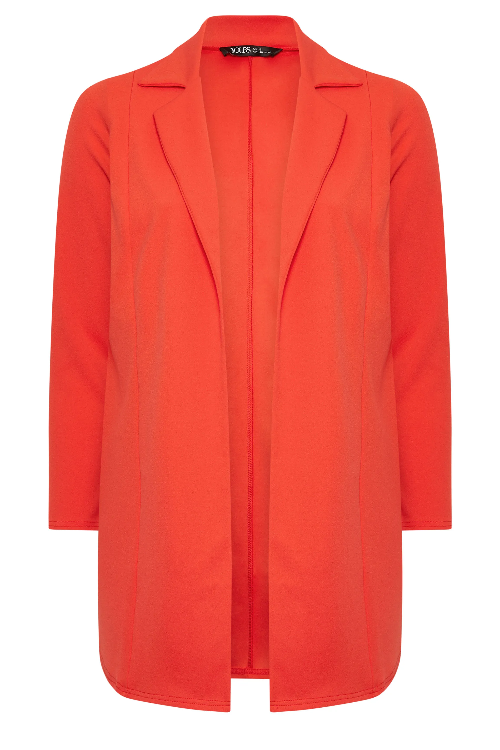 YOURS Curve Orange Scuba Blazer